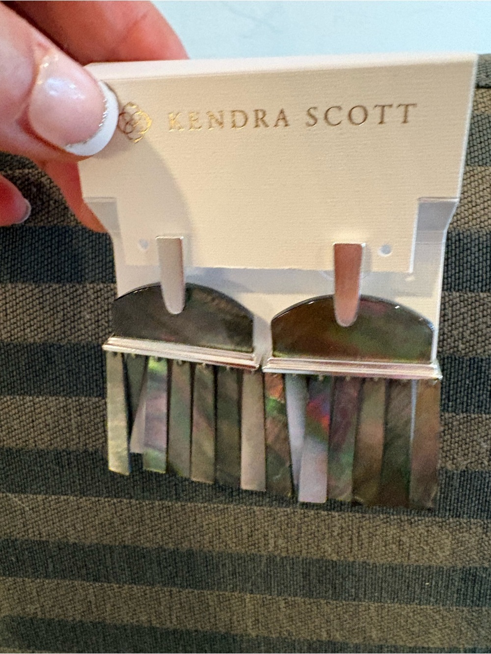 Kendra Scott Iridescent Black Fringe Drop Earrings